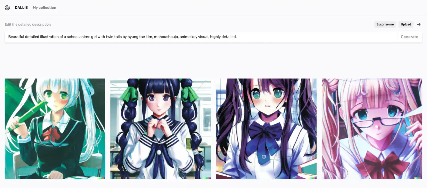 Cute Anime Girl - Kawaii Waifu. Generative AI. Stock Illustration