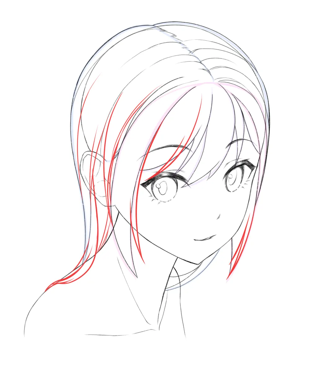 How to Draw Anime Girl Base With Hair 