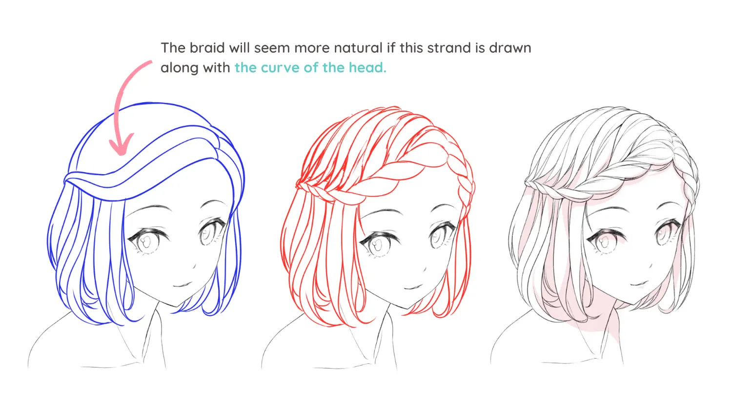 Braidied Drawing Anime Hairstyles