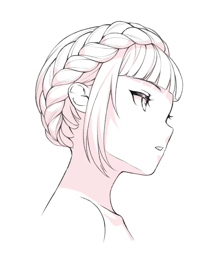 Pink Cute Anime Hair w/ Braids Headband | Roblox Item - Rolimon's