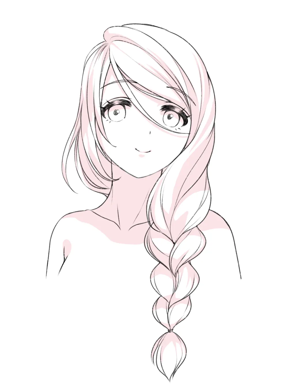 How to Draw Anime  Manga Style Hair Braids  AnimeOutline