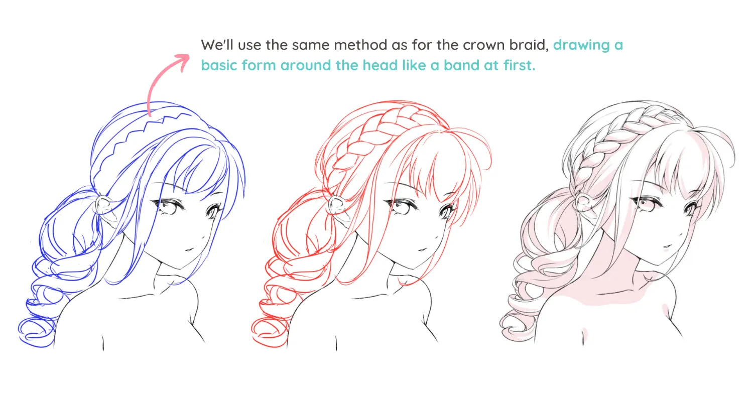 How to draw ten types of braids – LUNAR ☆ MIMI