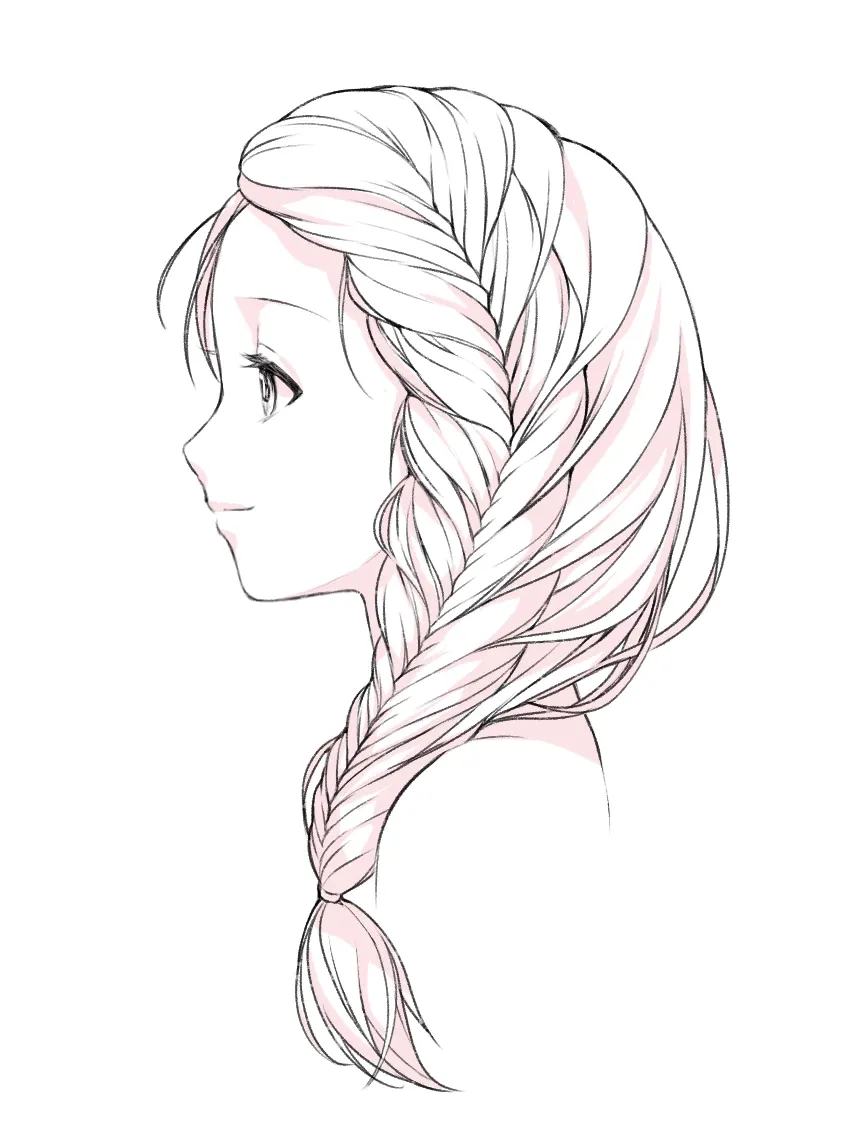 Braidied Drawing Anime Hairstyles