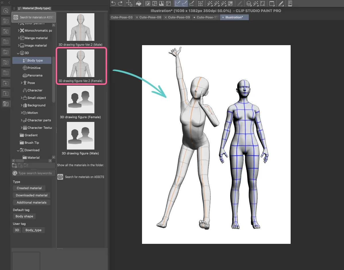 How to use 3d model in Clip Studio Paint – LUNAR ☆ MIMI