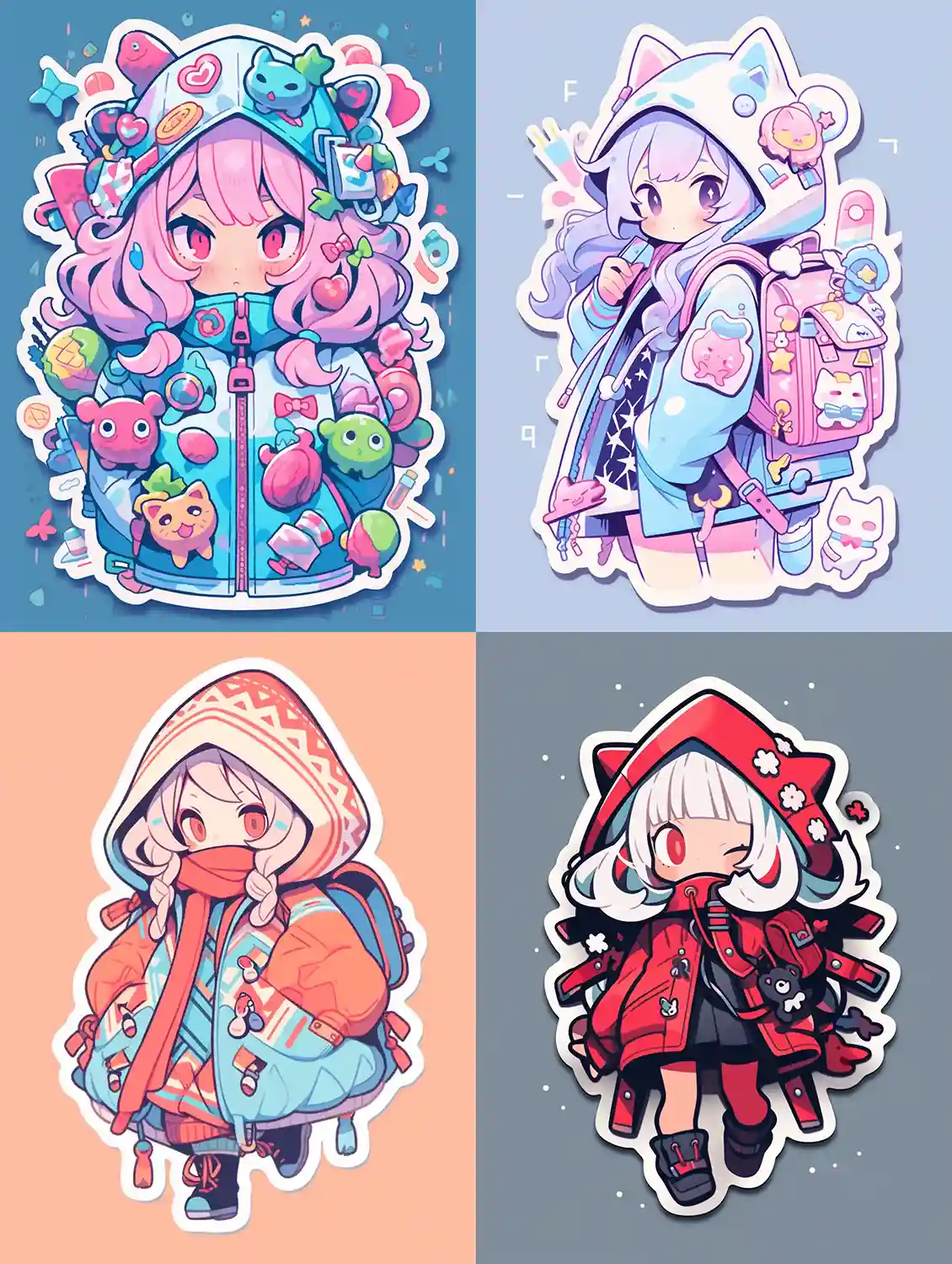 Little Stickers Collections Midjourney Prompt